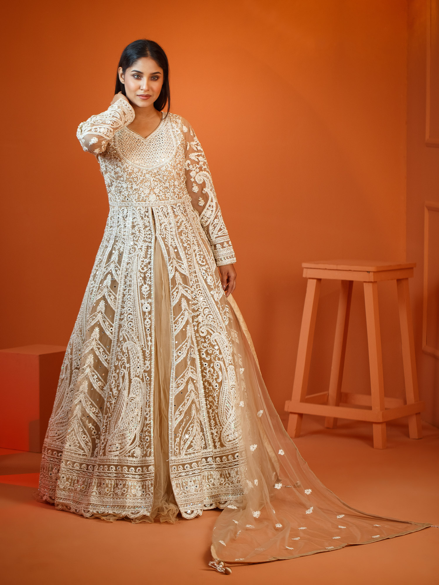 open lace back dress Embroidered Organza 3 Piece Unstitched Suit MBC-BD-2805-24-Party Wear –  SaifullahStore main image 0